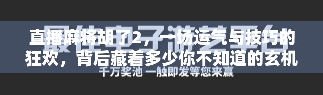 直播麻将胡了2，一场运气与技巧的狂欢，背后藏着多少你不知道的玄机？