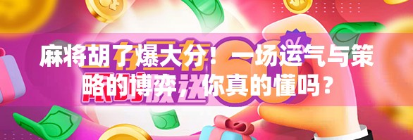 麻将胡了爆大分！一场运气与策略的博弈，你真的懂吗？