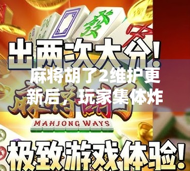 麻将胡了2维护更新后，玩家集体炸锅？背后真相竟是…