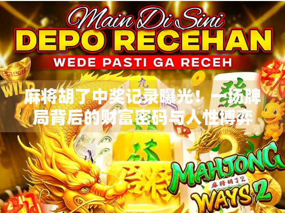 麻将胡了中奖记录曝光！一场牌局背后的财富密码与人性博弈